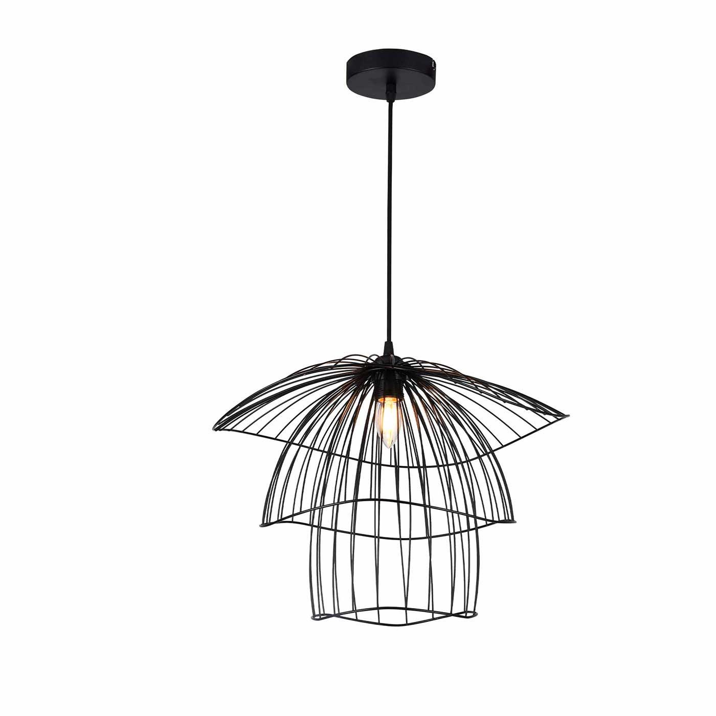 Lámpara Colgante Flora, Negro - VIRTUAL MUEBLES