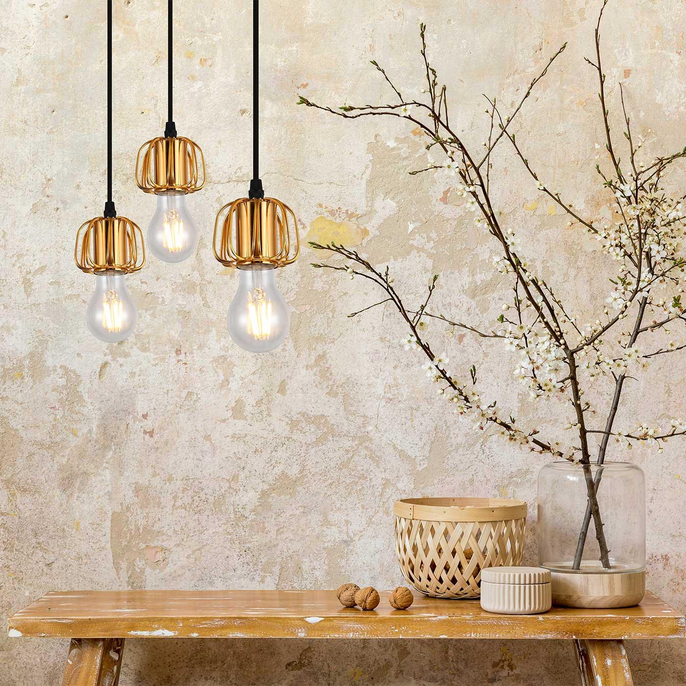 Lámpara Colgante Avril Gold, Dorado - VIRTUAL MUEBLES
