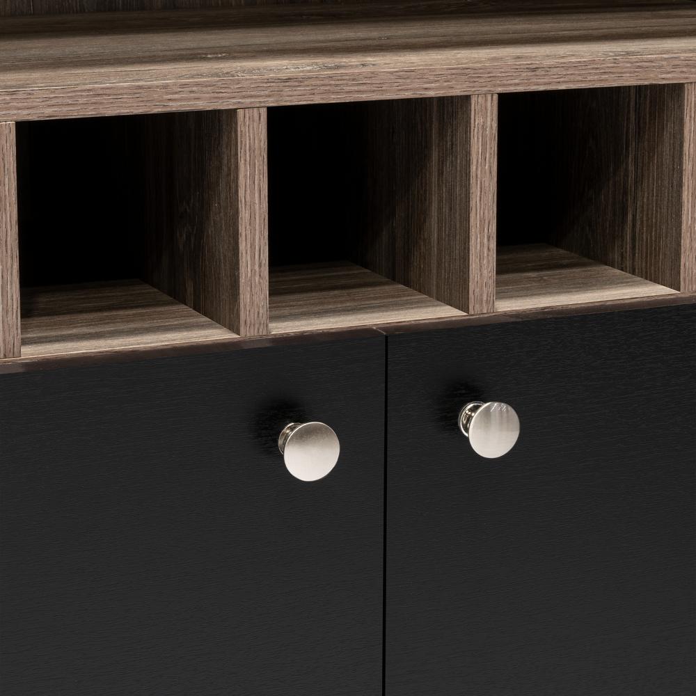 Bar Tonny, Avellana y Wengue, con Espacio Superior Para Almacenar Copas de Vino