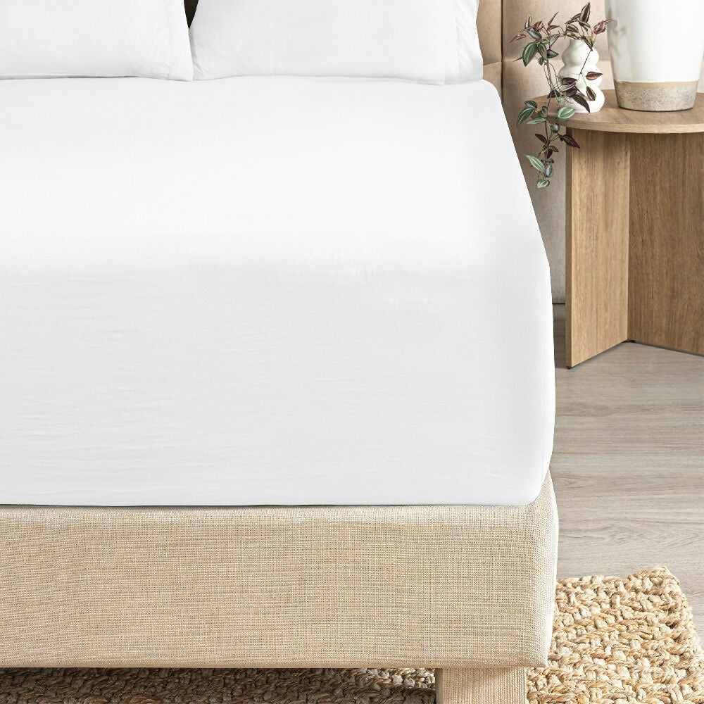 Sábanas Viasoft Washed Blanco, para Cama King