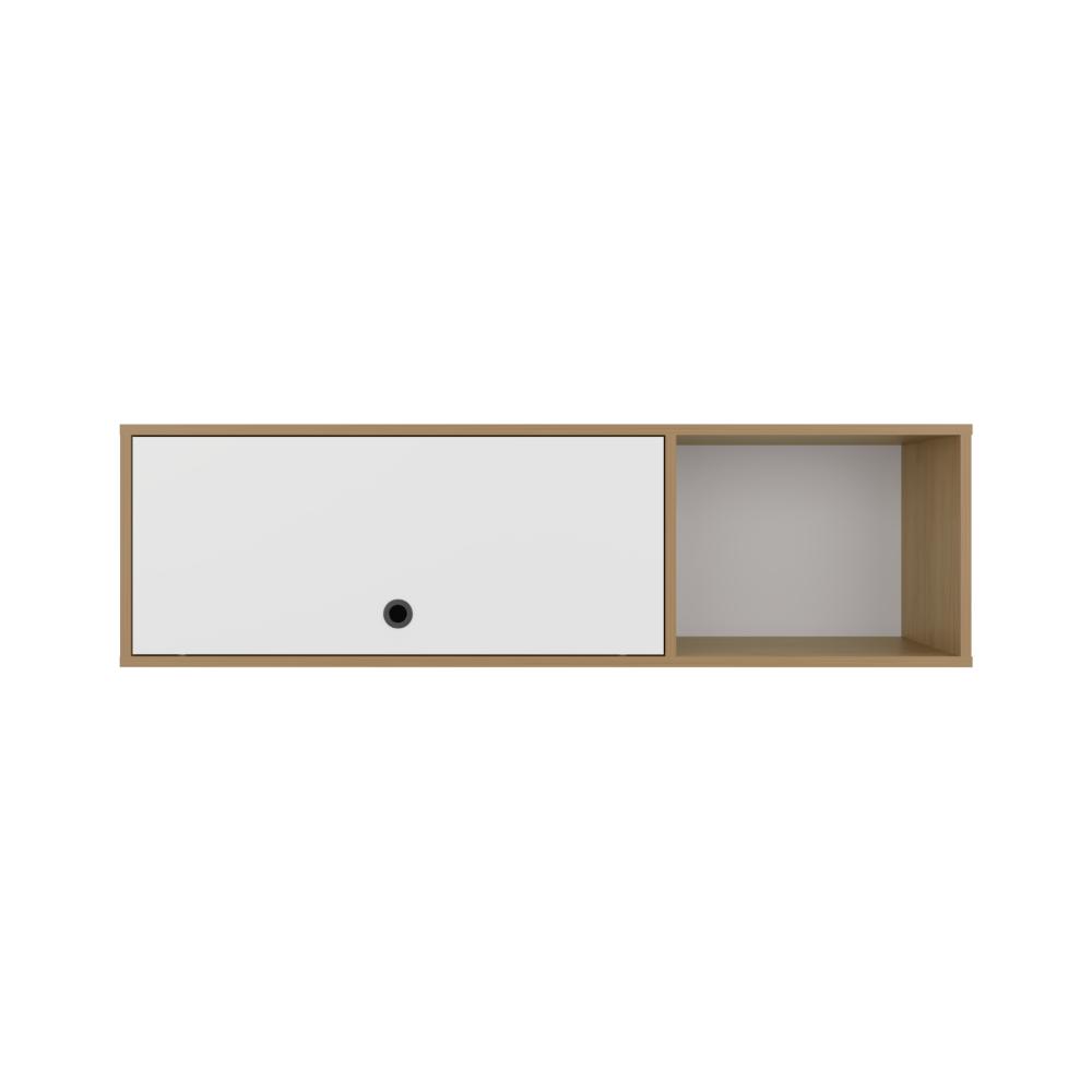 Gabinete Superior de Oficina Saharan, Fresno Europeo y Blanco, con compartimientos para mantener cerca archivos ZF