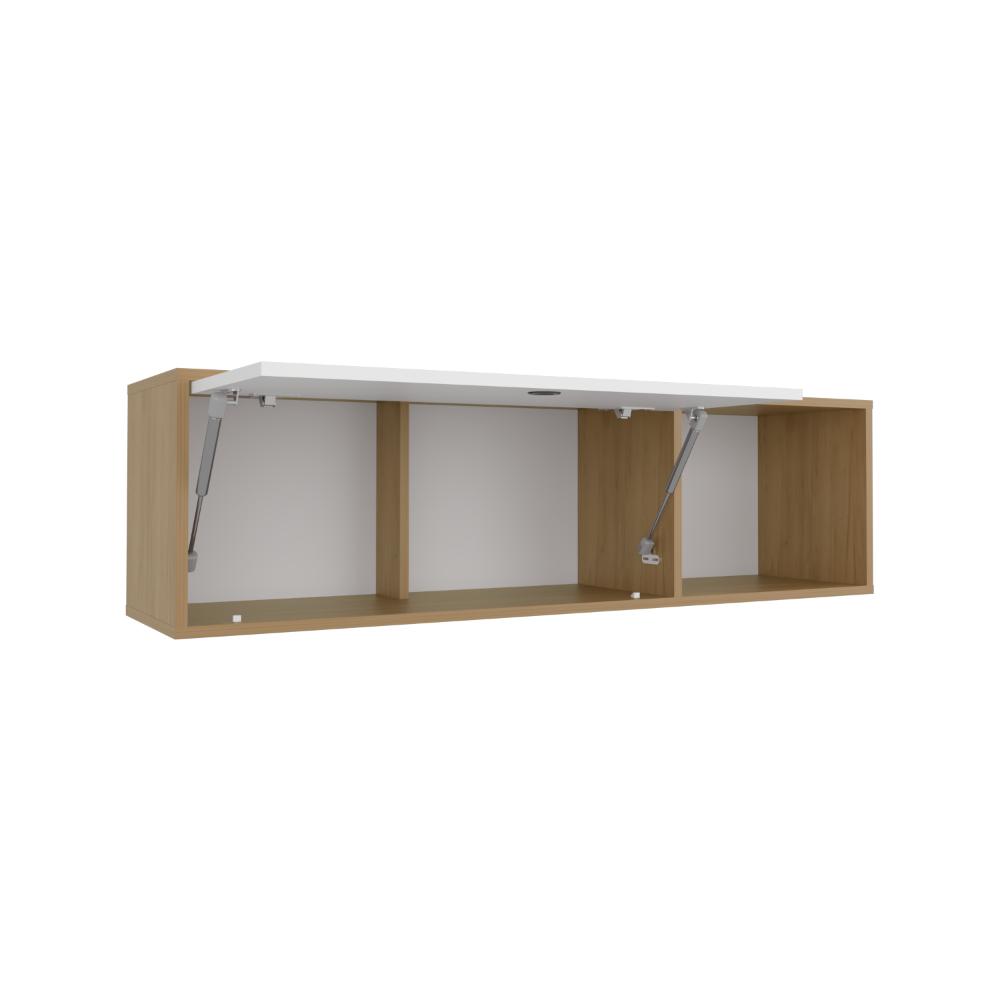 Gabinete Superior de Oficina Saharan, Fresno Europeo y Blanco, con compartimientos para mantener cerca archivos ZF