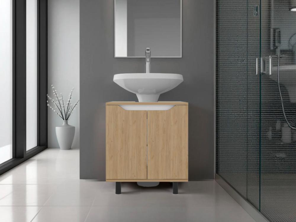Mueble Para Lavamanos Marlo, Kronos Fresno y Kronos Blanco, No incluye Lavamanos