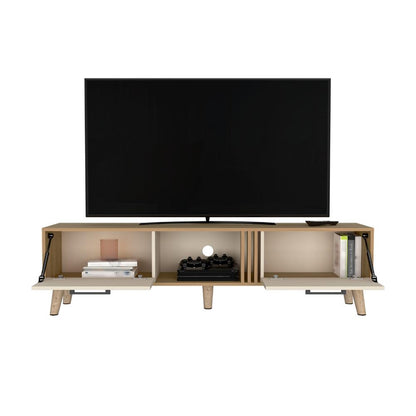 Mesa para TV Vanez, Fresno Europeo y Capri, con dos puertas abatibles 70"