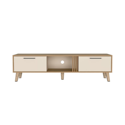 Mesa para TV Vanez, Fresno Europeo y Capri, con dos puertas abatibles 70"