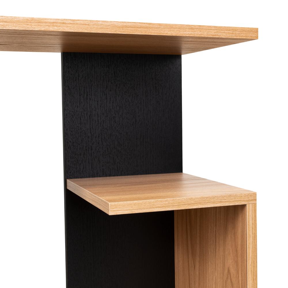 Mesa Auxiliar Evert, Fresno Europeo y Wengue, con diseño moderno y espacio para ubicar objetos