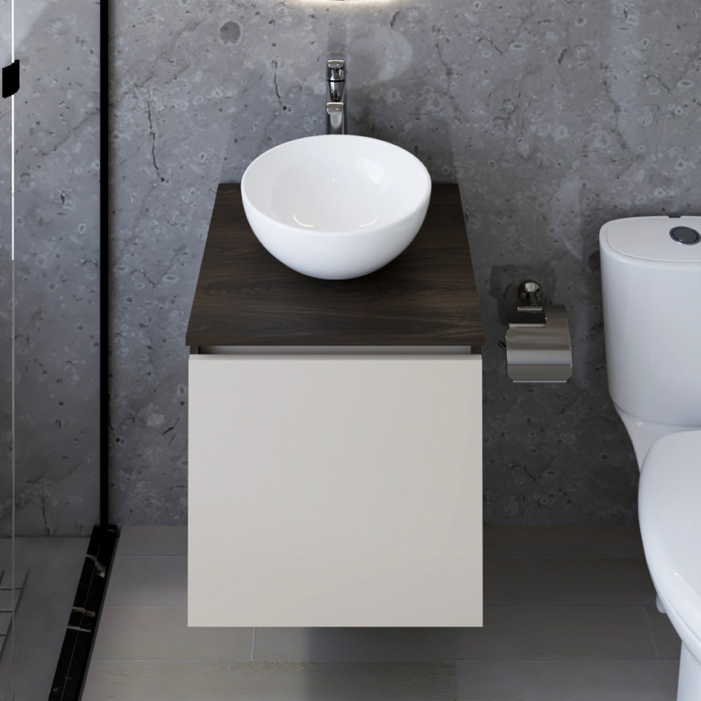 Combo Lavamanos Ganet, Nogal Europeo y Capri, Incluye Lavamanos en Porcelana Sanitaria y Grifería
