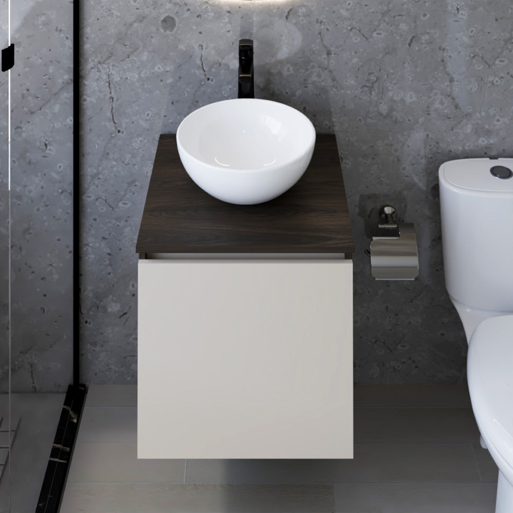 Combo Lavamanos Ganet II, Nogal Europeo y Capri, Incluye Lavamanos en Porcelana Sanitaria y Grifería