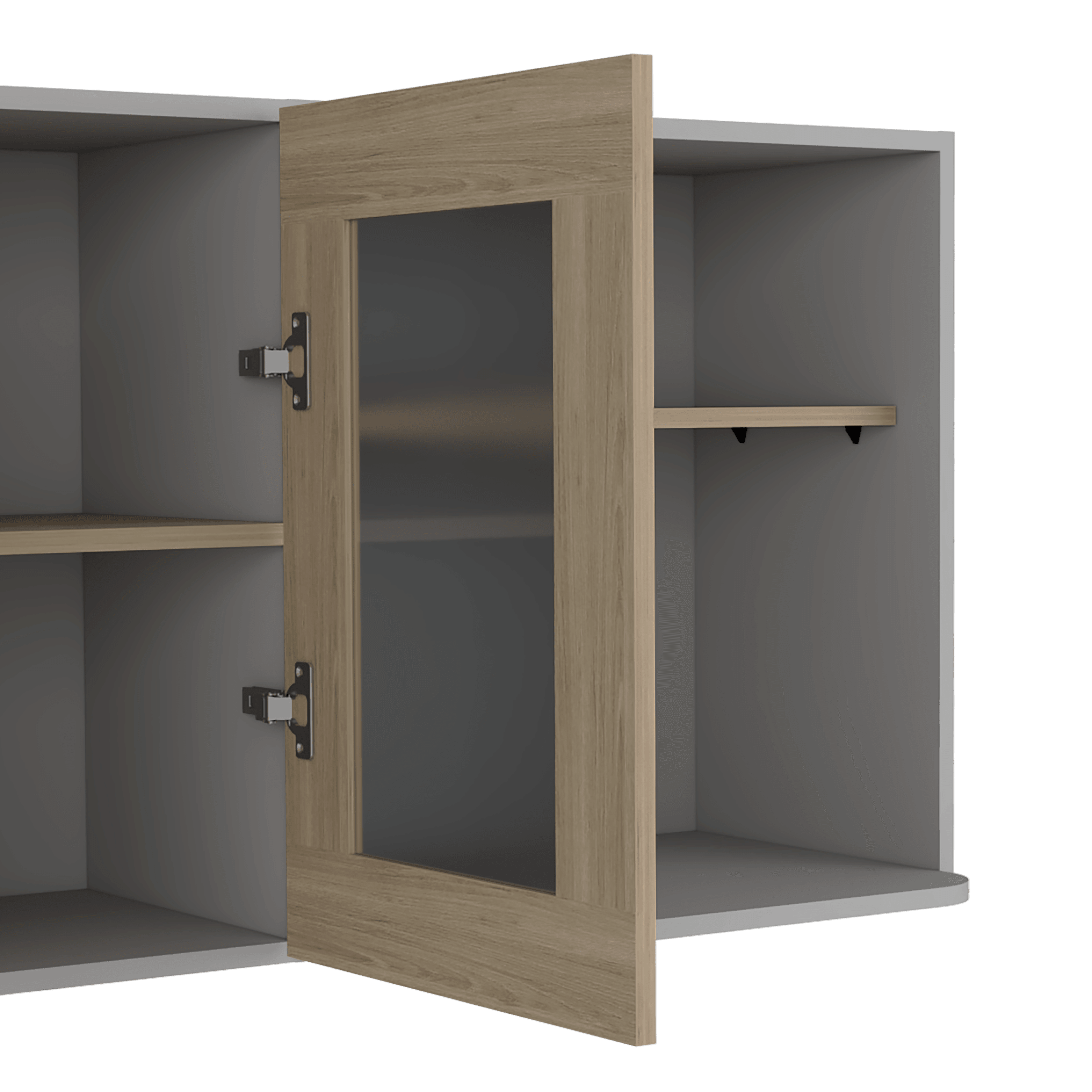 Gabinete Superior Kazán, Beige y Gris, con Gran Capacidad de Almacenamiento - VIRTUAL MUEBLES