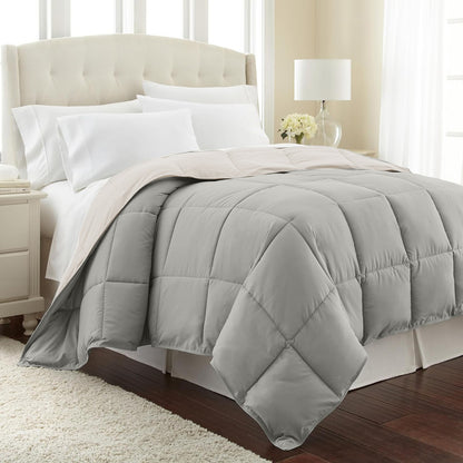 Edredón Cover Cuadros Beige Gris Claro Sencillo