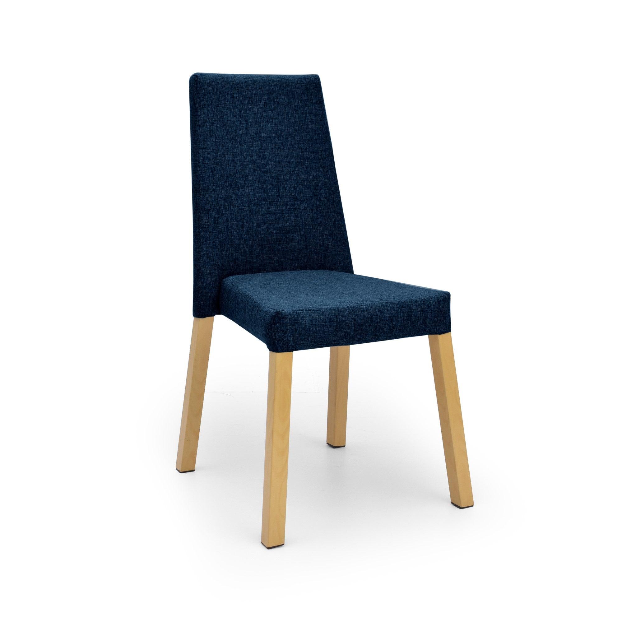 Comedor 4 Puestos Lugo Matiz Sillas Viena y Butaco Plata Azul