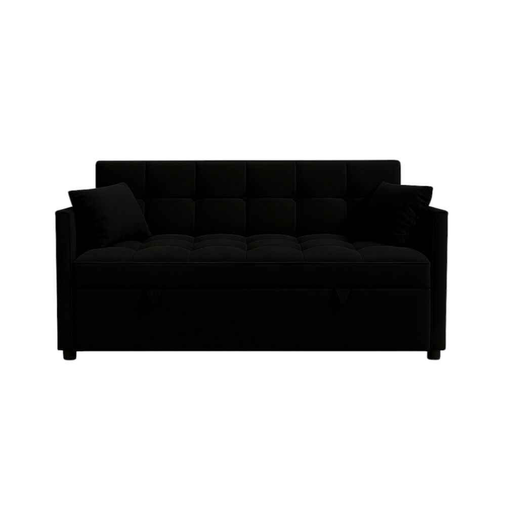 Sofa Cama 2 Puestos NegroTela Aeidi