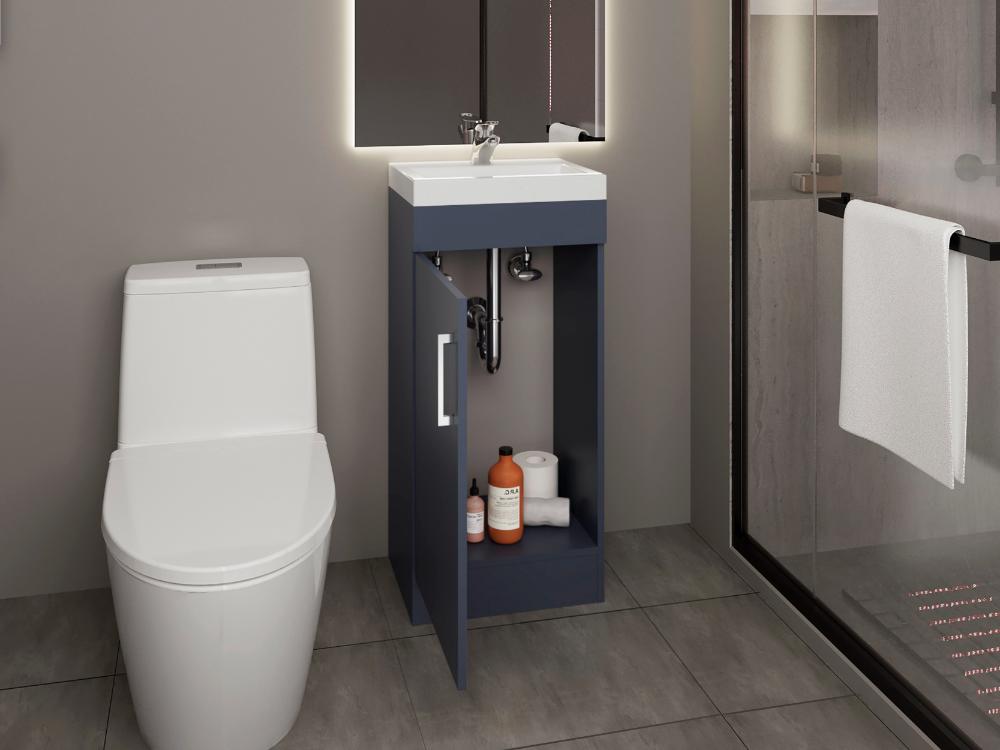 Mueble para Lavamanos Oporto, Kronos Azul, con Una Puerta Abatible