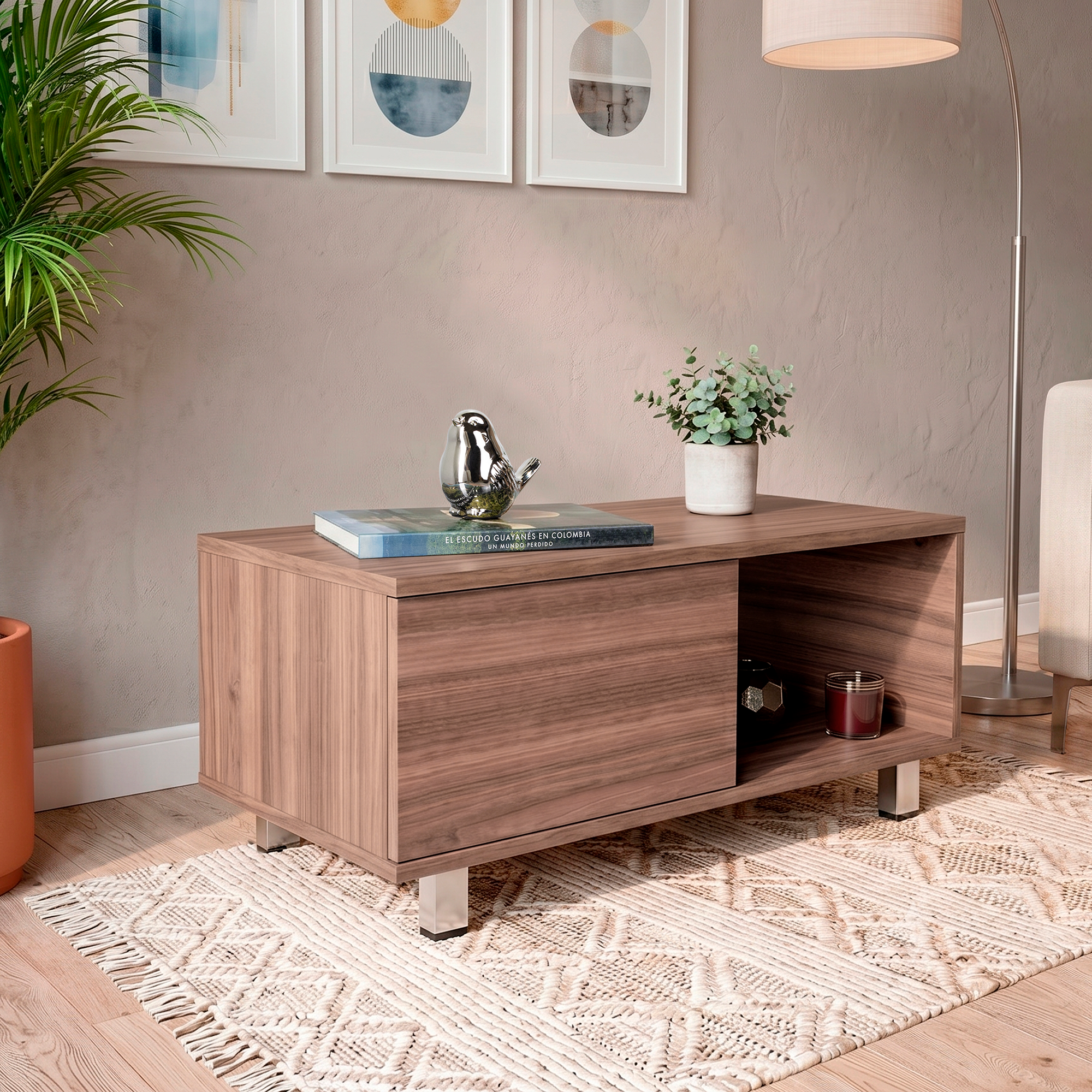 Mesa de Centro Toren, Avellana, con un Entrepaño ZF