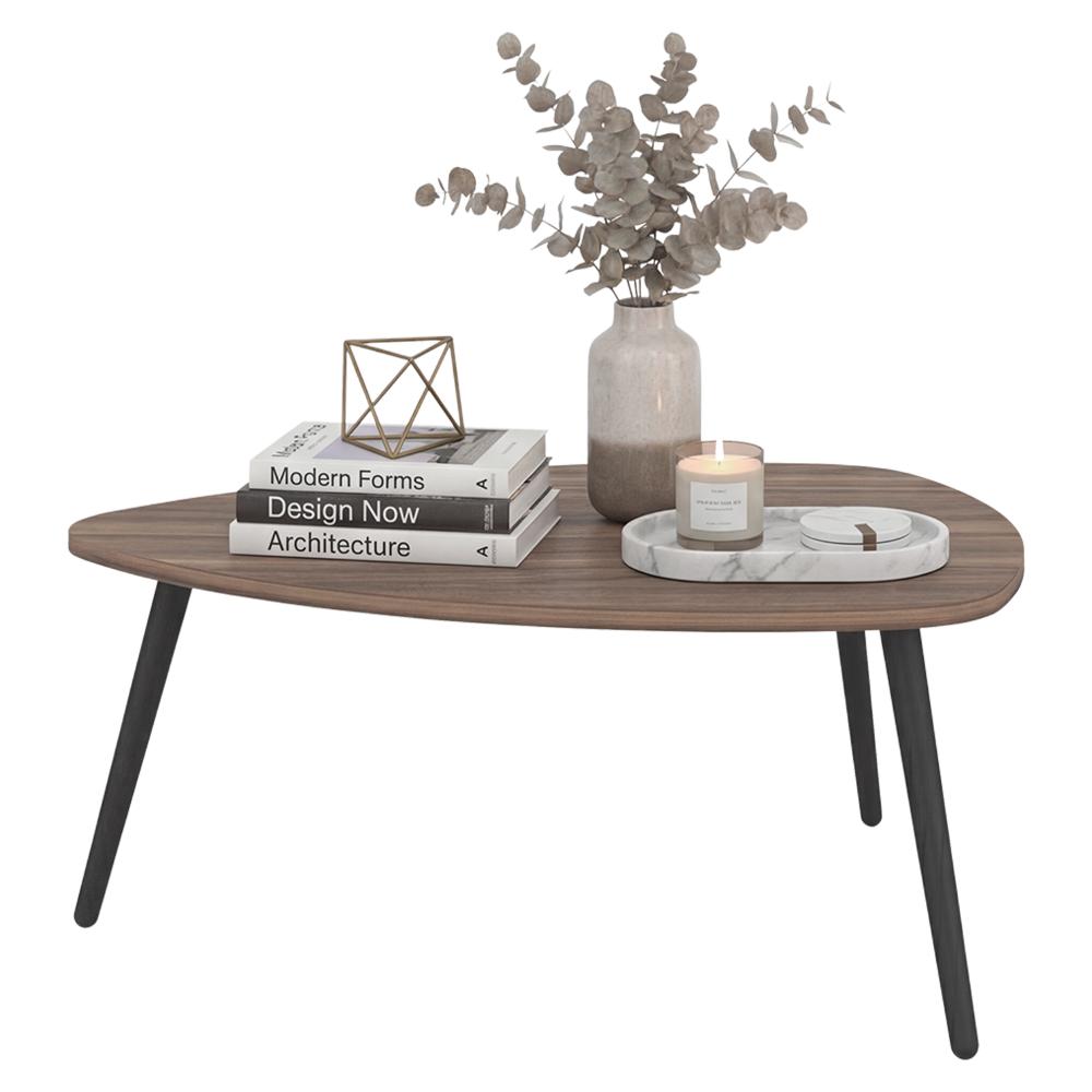 Mesa de Centro Narik, Avellana, con Bordes Ovalados