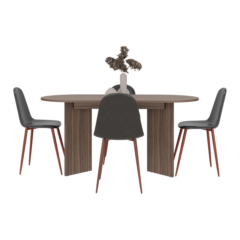Mesa para Comedor Ted, Avellana, con Amplia Superficie, No Incluye Sillas