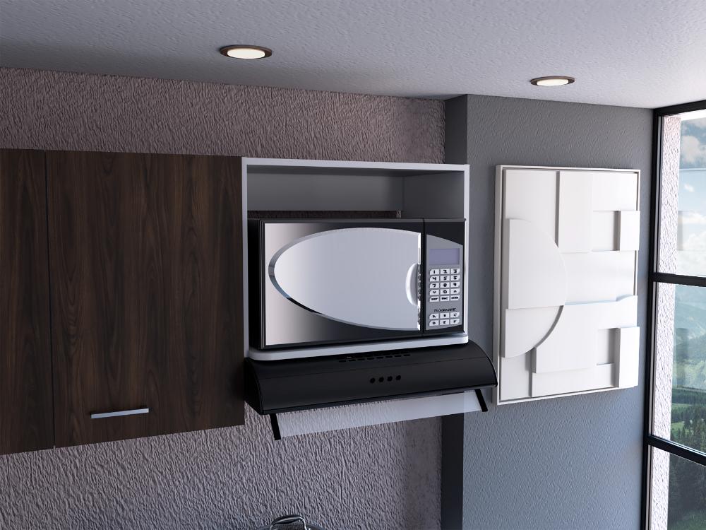 Mueble Auxiliar Lirio, Blanco Duqueza, con Espacio Para Microondas