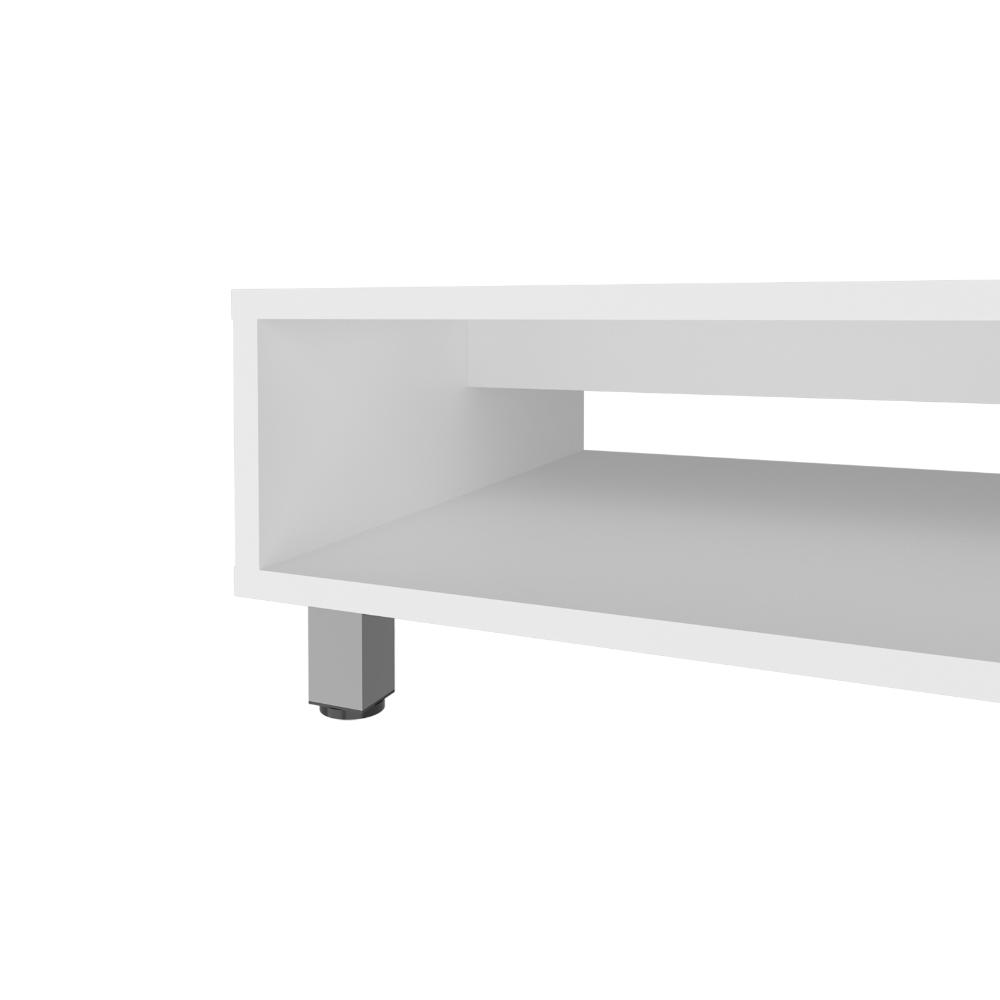 Mesa de Centro Pity, Blanco, con Patas en Acero Cromado ZF