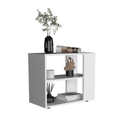Mesa Auxiliar Delverg, Blanco, con espacio para guardar objetos ZF