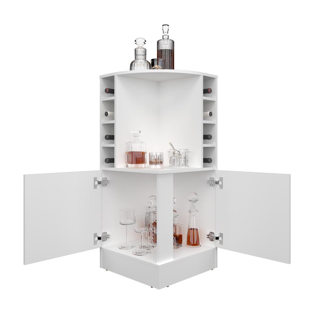 Bar Bajo Jake, Blanco, con espacio para organizar licores ZF