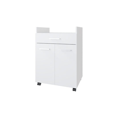 Mesa Auxiliar de Cocina Glover, Blanco Duqueza, con rodachina ZF