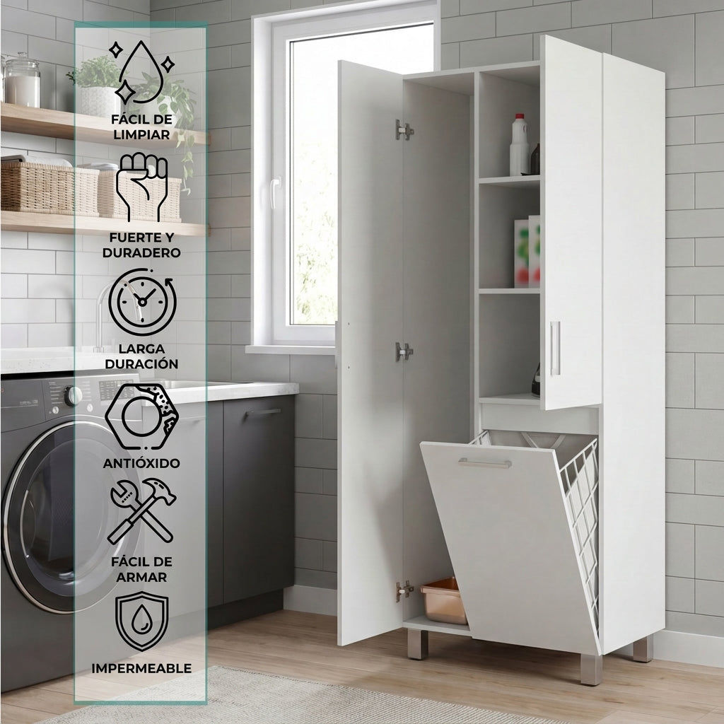 Mueble de Aseo Iris, Blanco Duqueza, con espacio para ubicar objetos de aseo ZF