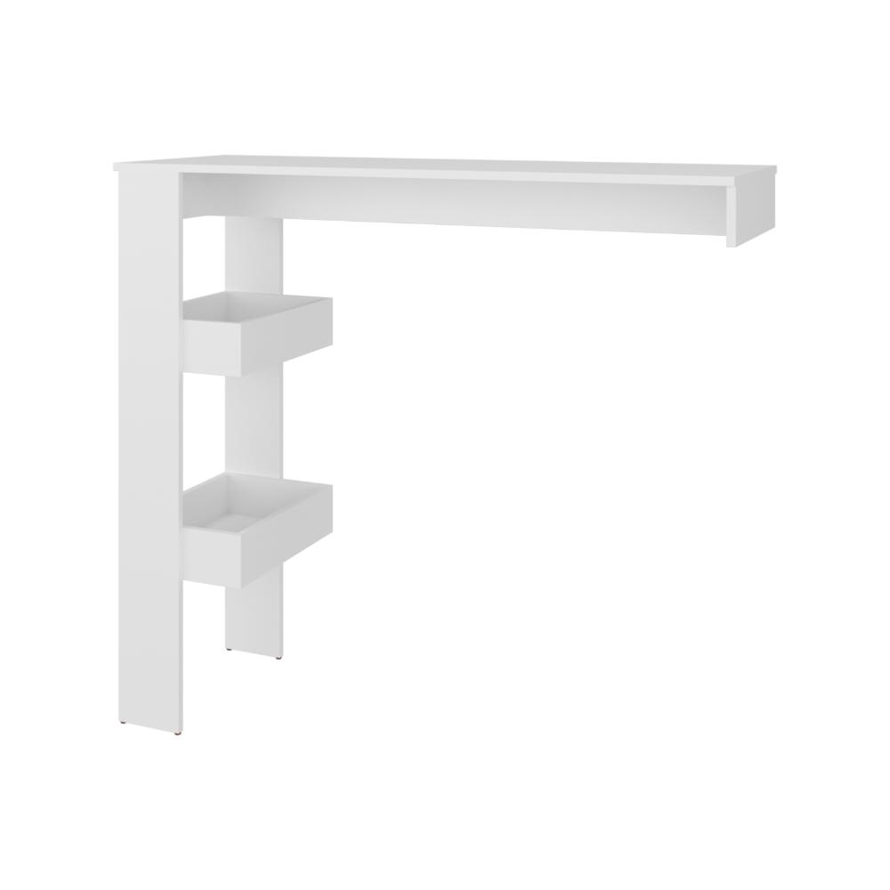 Mesa de Bar Rayo, Blanco Duqueza, con espacio para colocar objetos de bar ZF