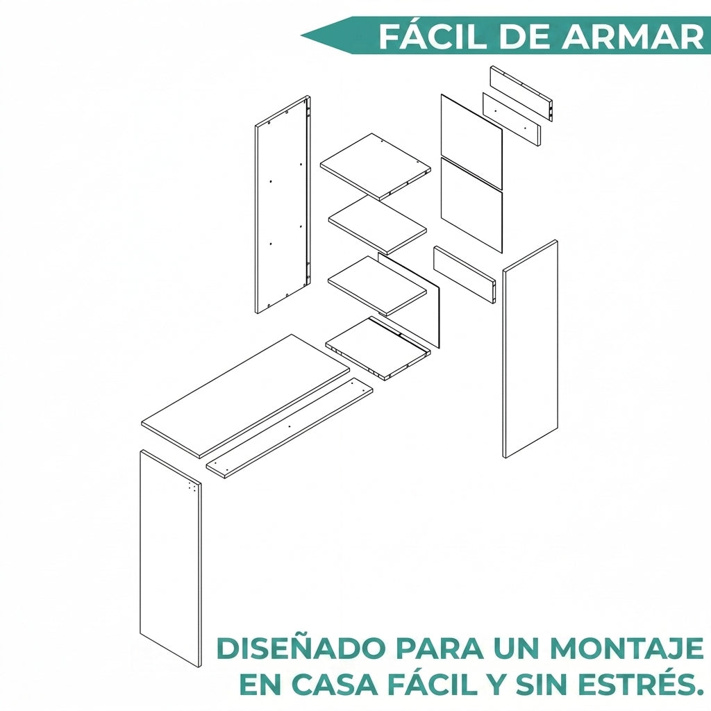 Mesa Para Planchar Plegable a la Pared Vesper, Blanco, con Amplia Superficie Baja Para Almacenamiento ZF