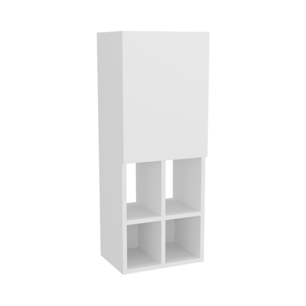 Gabinete de Baño Niwot, Blanco Duqueza, con tres entrepaños y compartimentos para almacenar objetos ZF