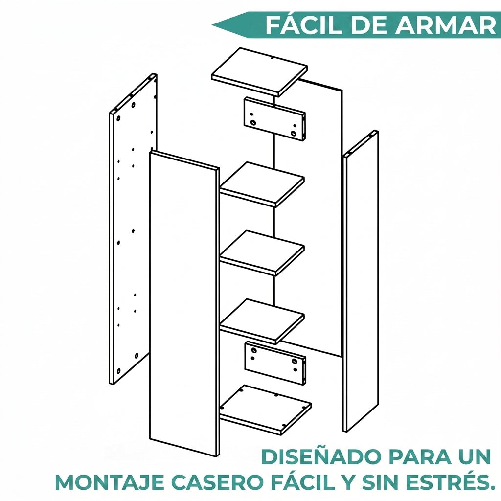 Alacena de Pared Mediana, Blanco, para implementos de aseo minimalista