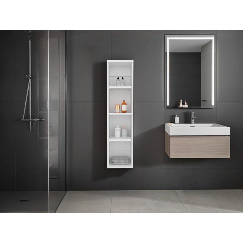 Alacena de Pared Pequeño Minimalista, Blanco, sin puertas, para implementos de aseo ZF