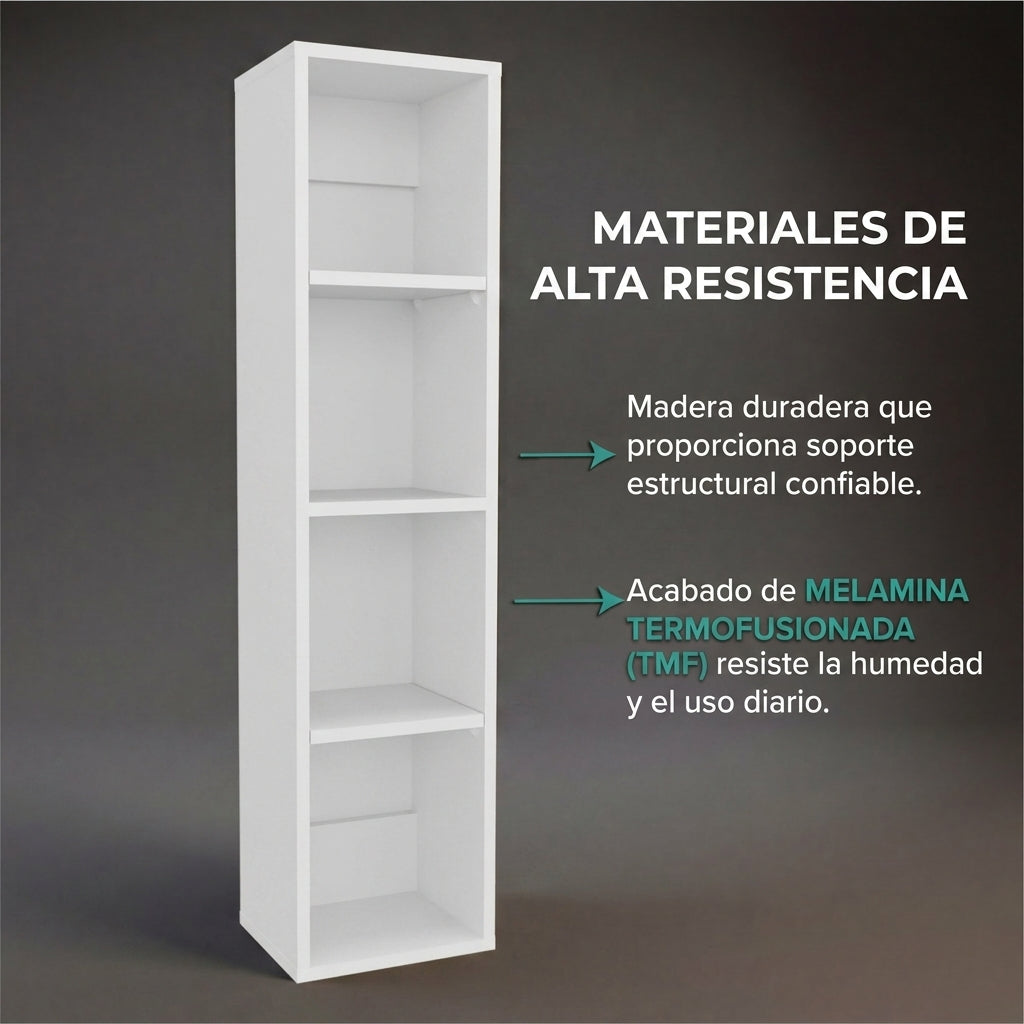 Alacena de Pared Pequeño Minimalista, Blanco, sin puertas, para implementos de aseo ZF