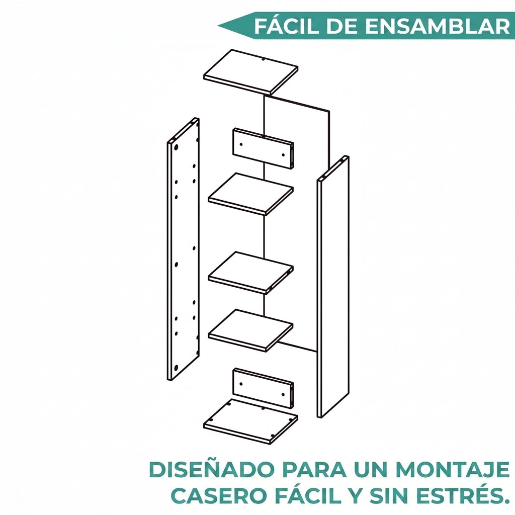 Alacena de Pared Pequeño Minimalista, Blanco, sin puertas, para implementos de aseo ZF