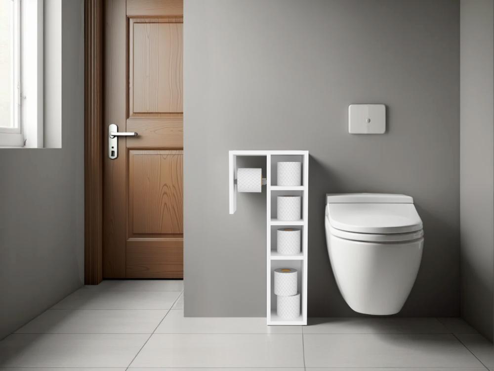 Gabinete de Para Papel Higienico Toilet, Kronos Blanco, con espacio para colocar objetos ZF
