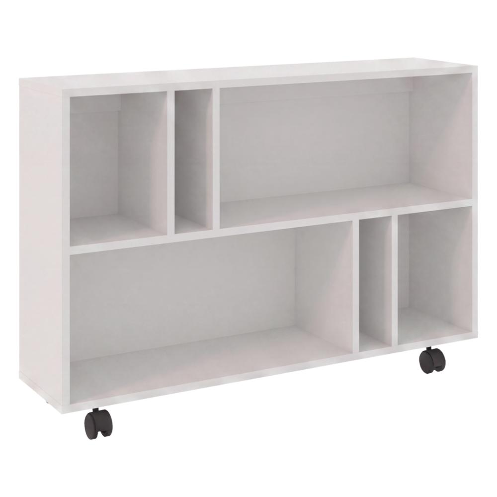 Mesa Auxiliar Jorge, Blanco, con Espacio para Guardar Objetos Como Libros y Decoración ZF