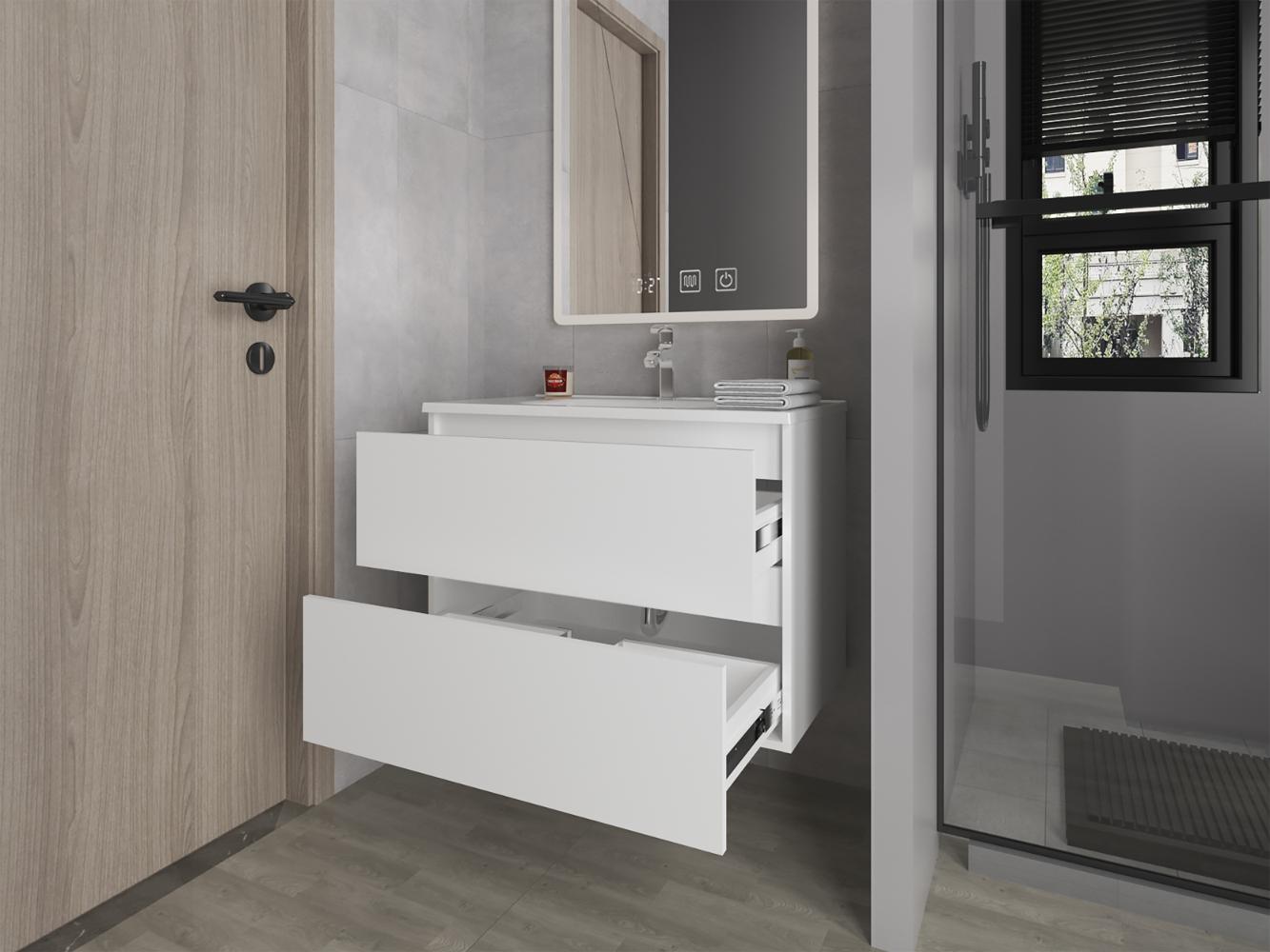 Mueble Para Lavamanos Opalo, Blanco Duqueza, Incluye Lavamanos Praia 80 ZF