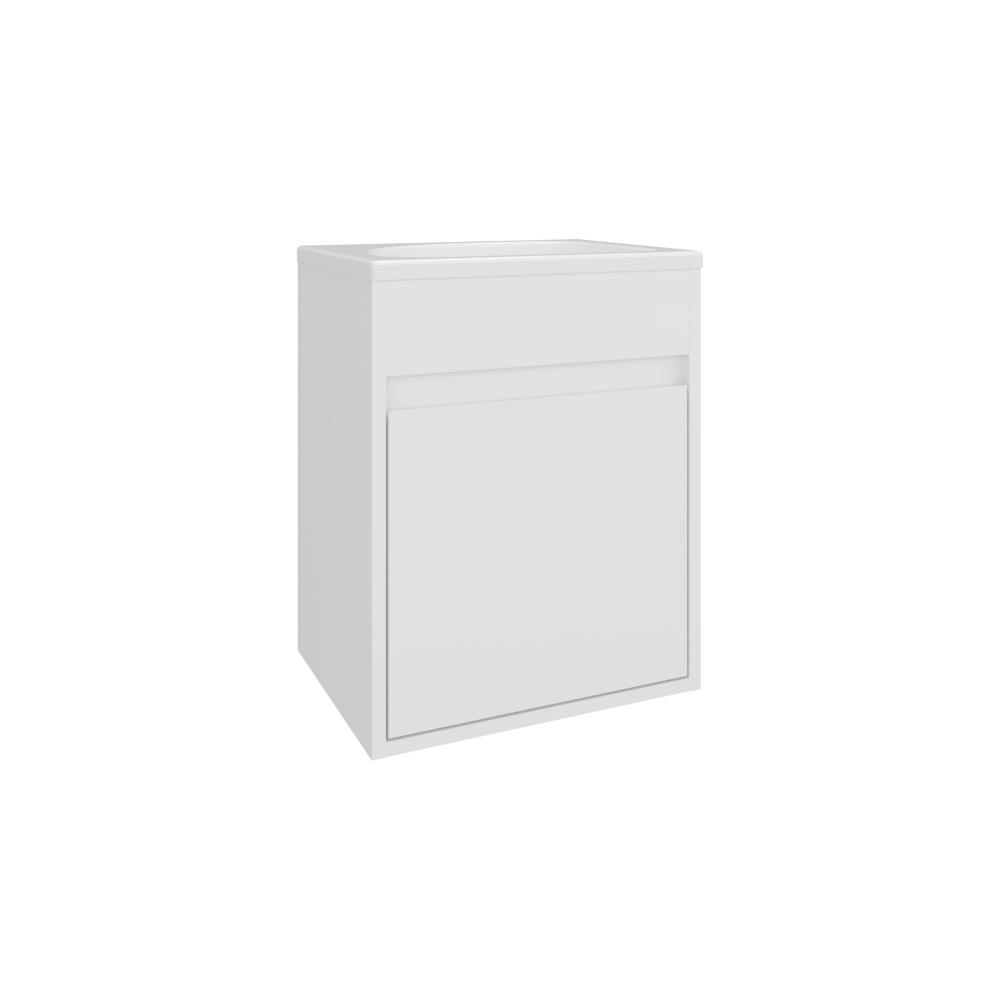 Mueble para Lavamanos Furman, Blanco Duqueza, Incluye Lavamanos Plastiglas Floresta 40 ZF