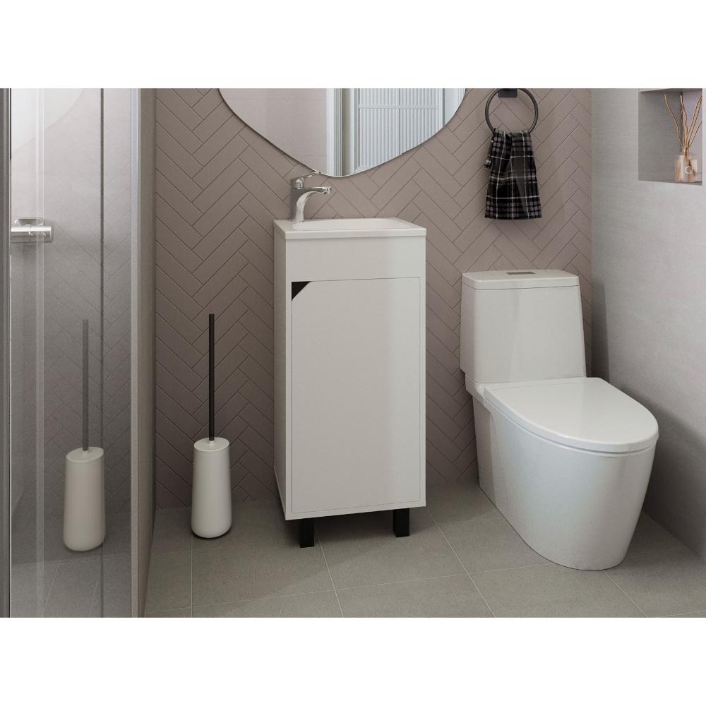 Mueble Para Lavamanos Betel, Blanco, Incluye Lavamanos Plastiglas Floresta 40 ZF