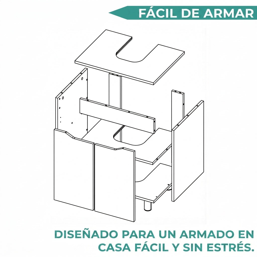 Mueble para Lavamanos Marlo, Kronos Blanco, No Incluye Lavamanos