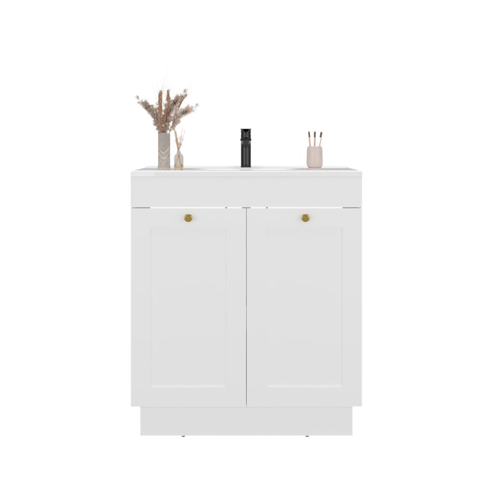 Mueble Para Lavamanos Baluarte, Blanco Duqueza, Incluye lavamanos Praia 30 ZF