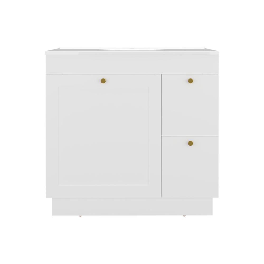 Mueble Para Lavamanos Baluarte, Blanco Duqueza, Incluye lavamanos Praia 36 ZF