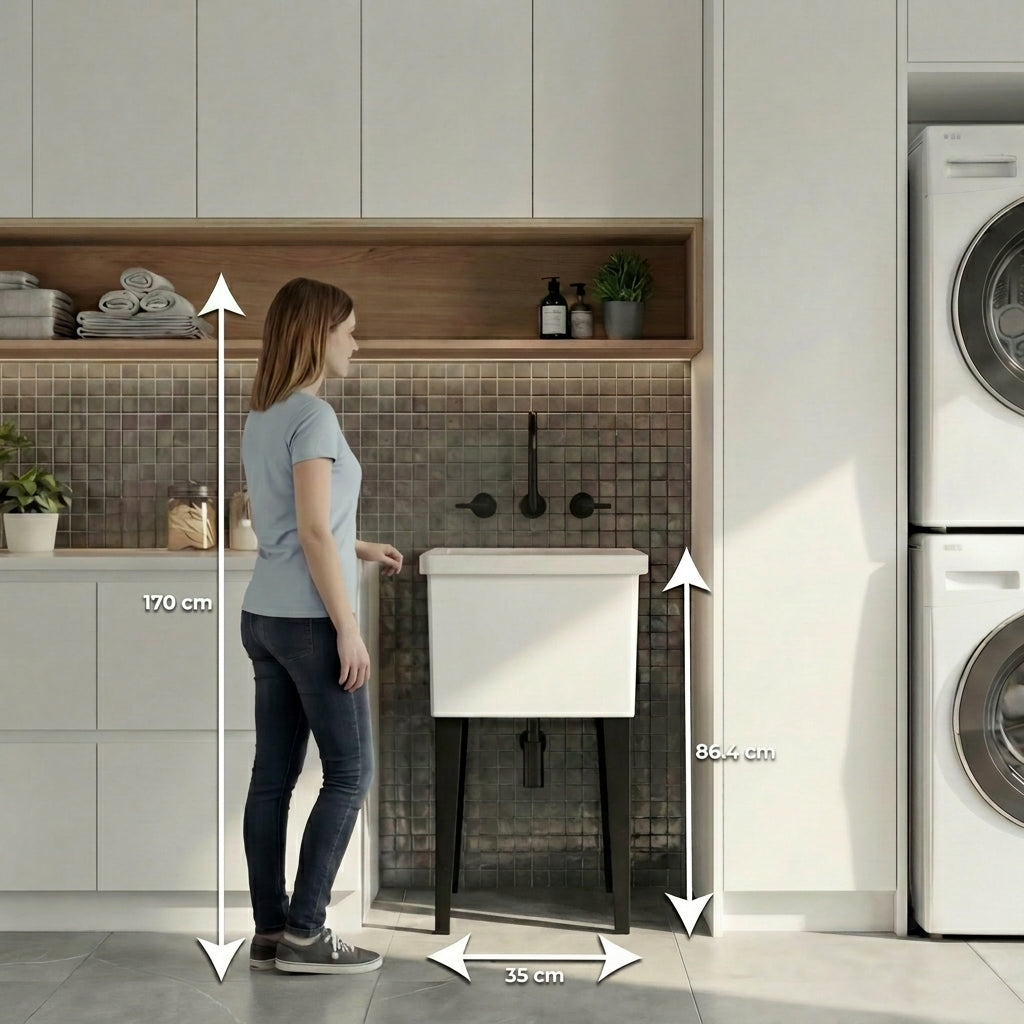Mueble De Lavado Independiente Barium, Kronos Blanco, Con orificio para drenaje incluye lavamanos no grifería ZF