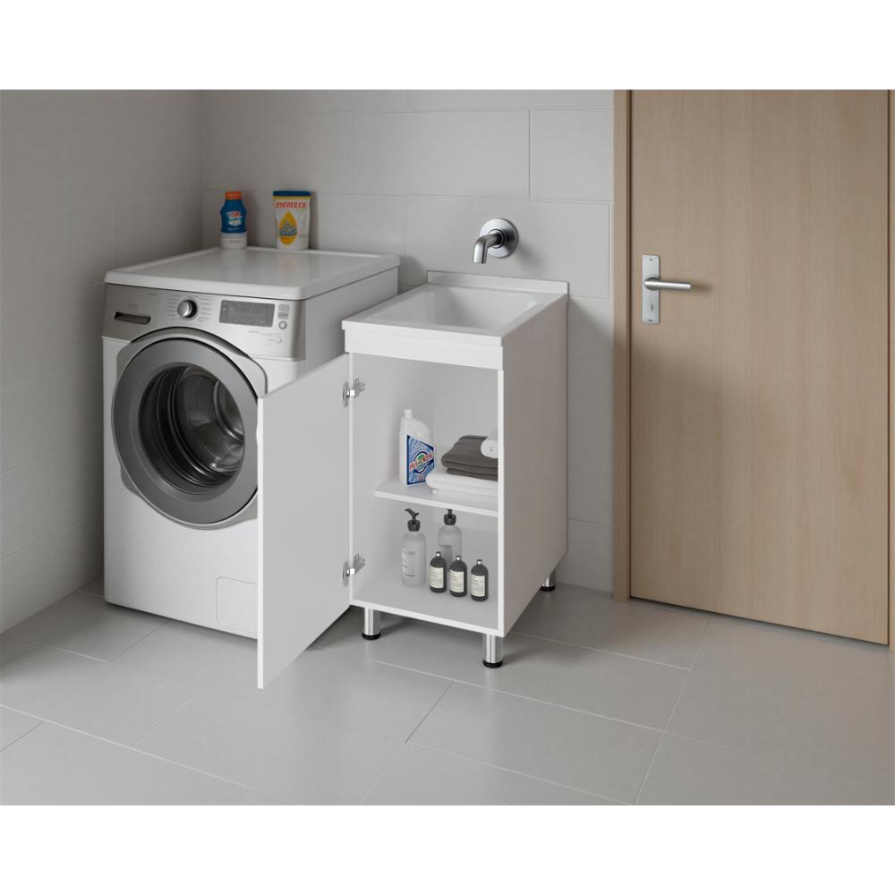 Mueble De Lavado Independiente Dawi, Kronos Blanco, Incluye lavadero no grifería ZF