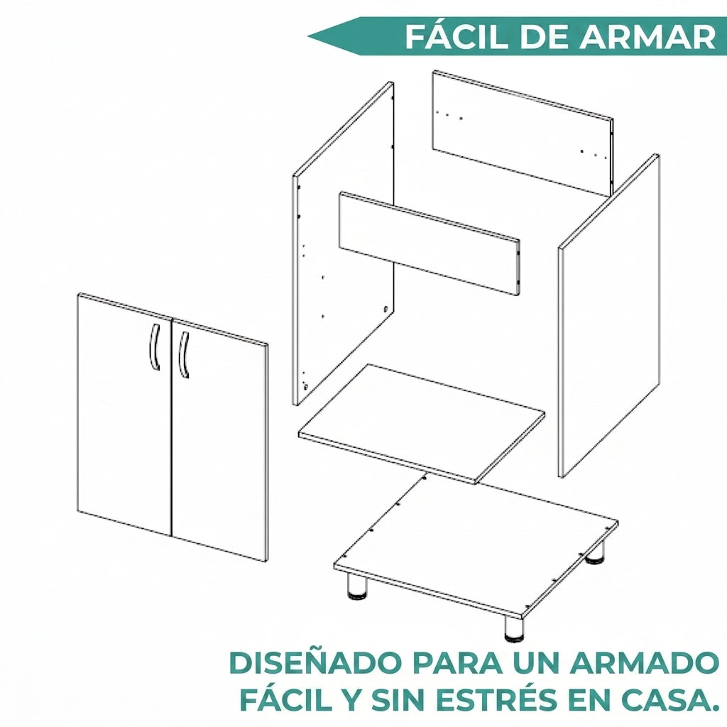 Mueble De Lavado Independiente Fowel, Kronos Blanco, Incluye lavadero no grifería ZF