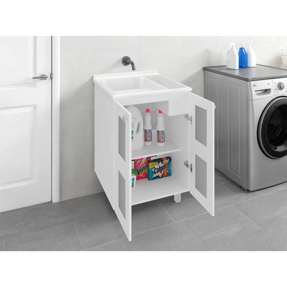 Mueble para Lavamanos Haysi, Kronos Blanco, Dos puertas abatibles y entrepaño, incluye lavamanos ZF