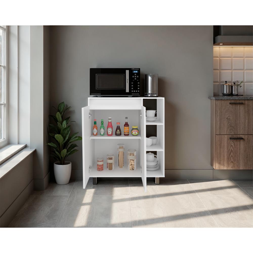 Modulo Microondas Sese, Kronos Blanco, Con dos puertas abatibles y compartimiento inferior para alimentos ZF