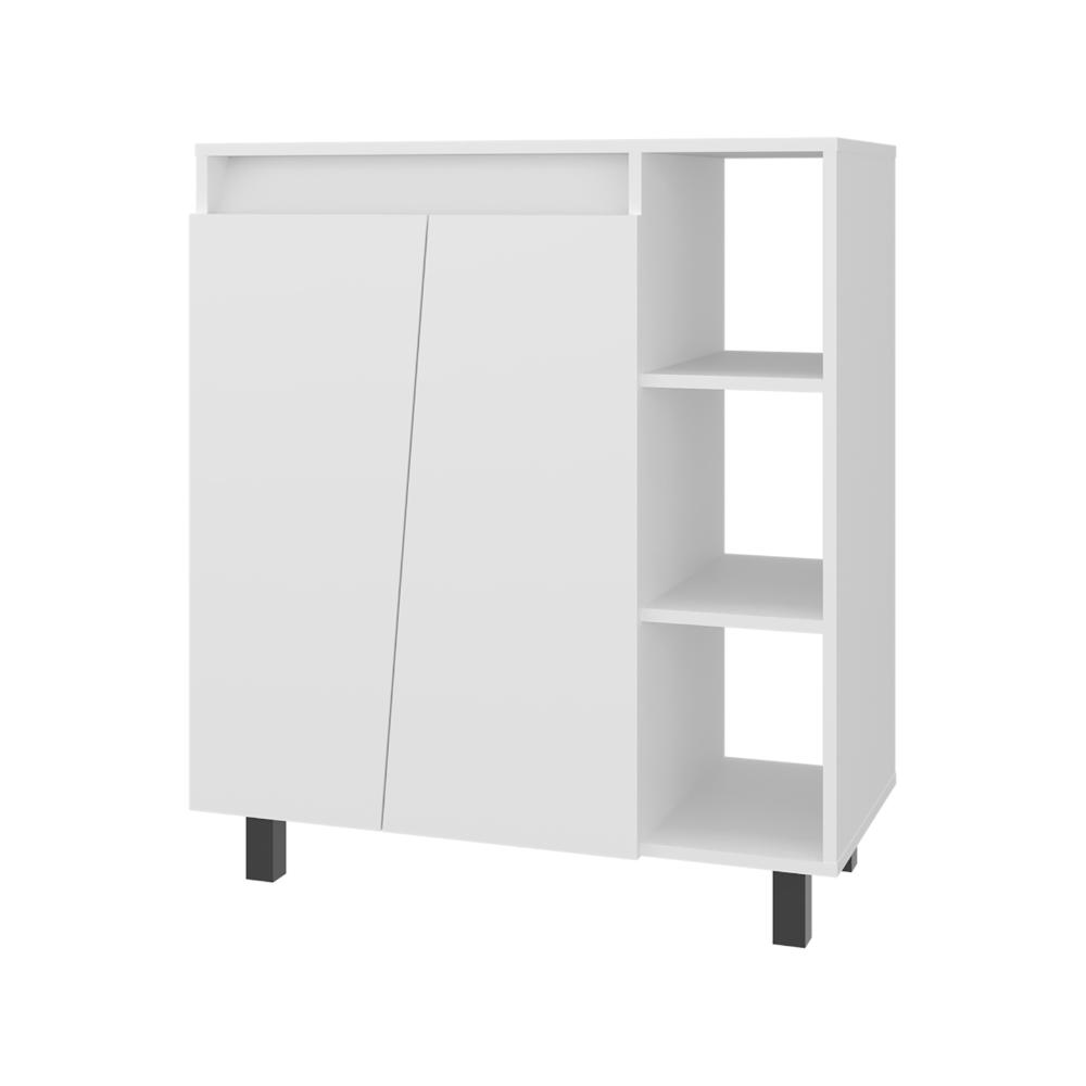 Modulo Microondas Sese, Kronos Blanco, Con dos puertas abatibles y compartimiento inferior para alimentos ZF