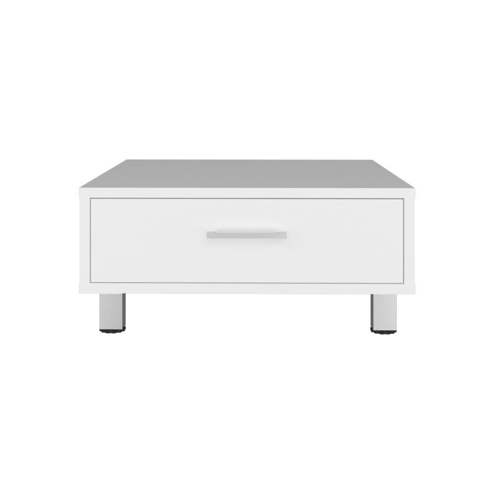 Mesa de Centro Ascher, Kronos Blanco, Con Un Cajón ZF