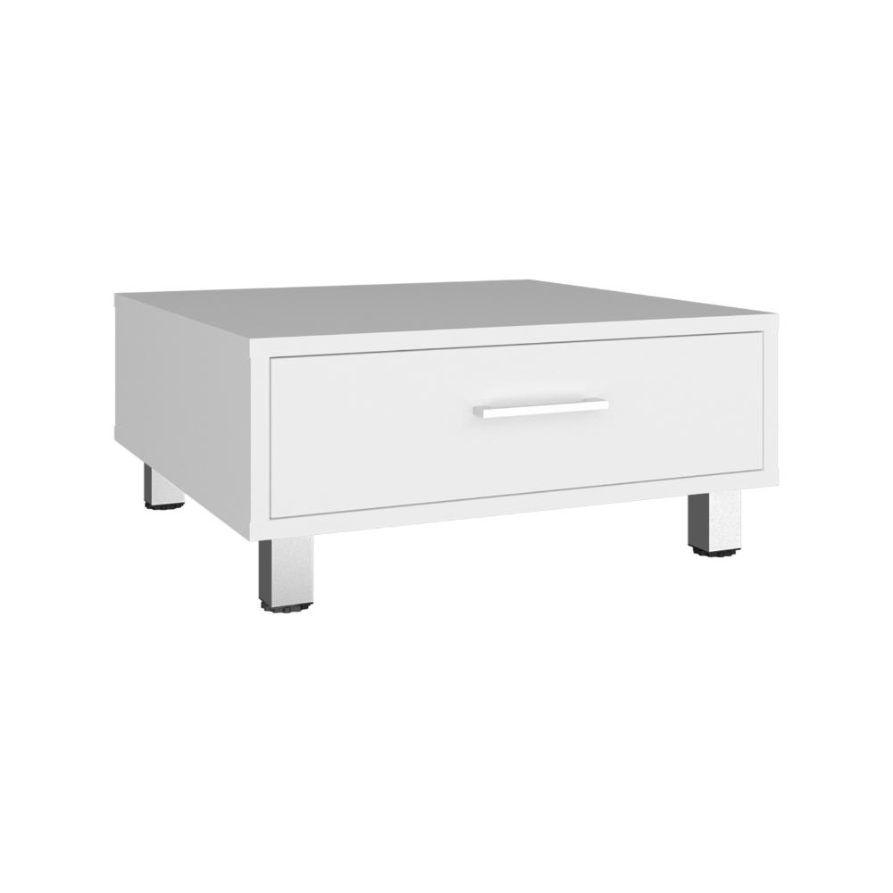 Mesa de Centro Ascher, Kronos Blanco, Con Un Cajón ZF