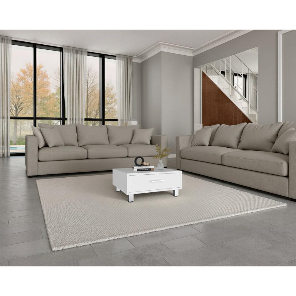 Mesa de Centro Ascher, Kronos Blanco, Con Un Cajón ZF